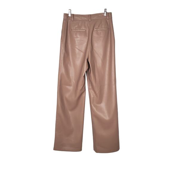 Aritzia Babaton Command Pant Vegan Leather Pants Mid-Rise Gold Camel Tan Size 8 - Picture 2 of 10